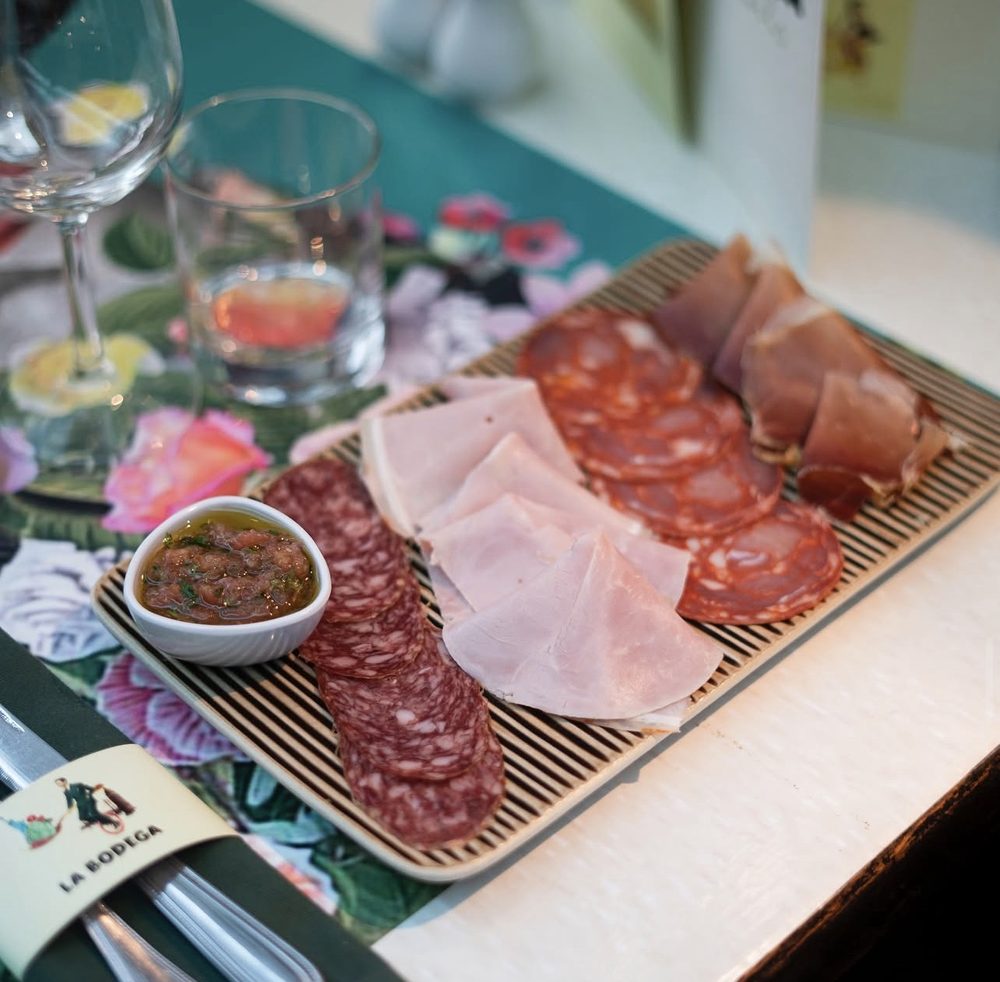 An Iberian charcuterie board at LA BODEGA 30